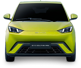 BYD Dolphin Mini verde em fundo transparente